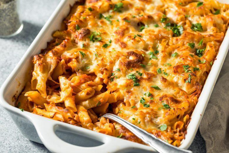 Penne cremoso ao forno