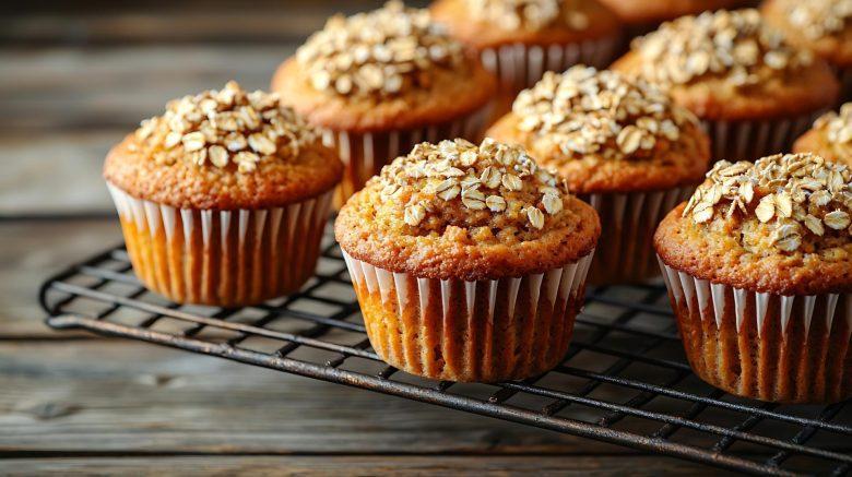 Muffins de pera com cobertura crocante