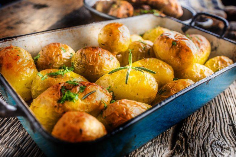 Ervas com batatas ao forno