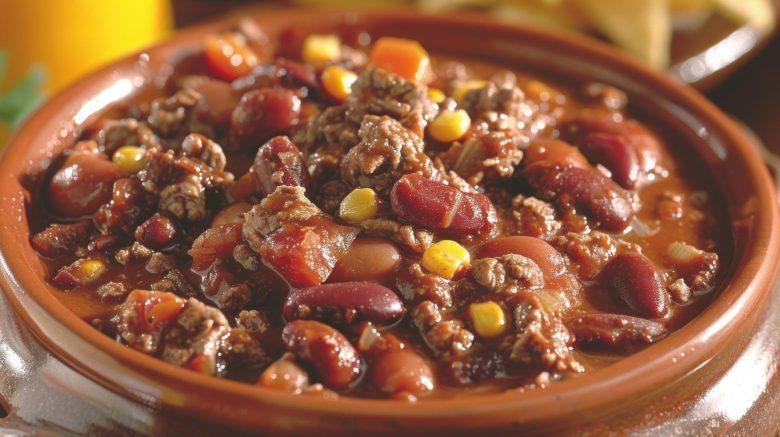 Feijão com carne moída
