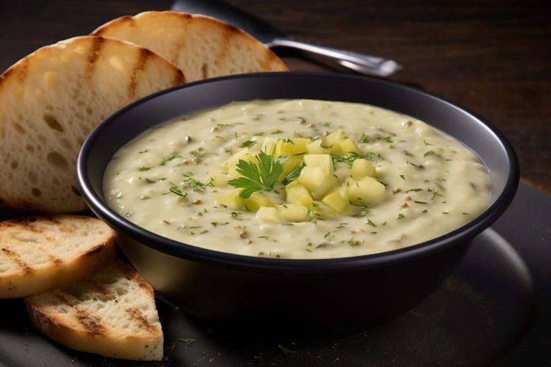 Sopa de batata com alho-poró
