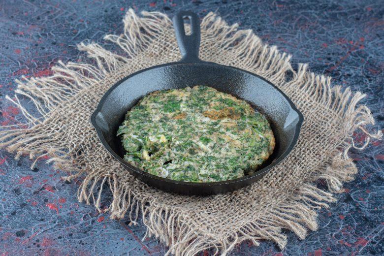 Fritada de batata com espinafre