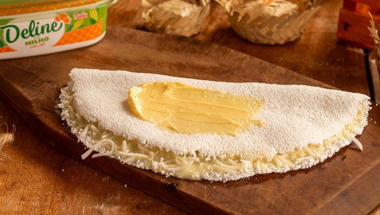 Tapioca de leite condensado com coco