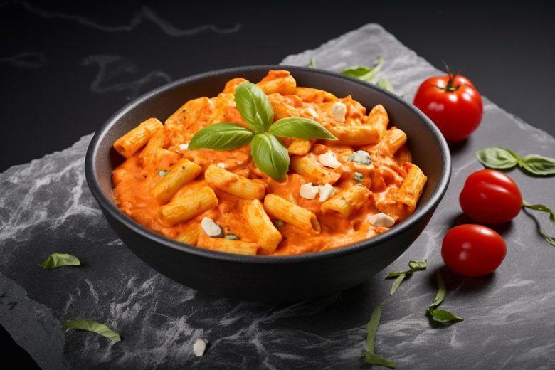 Macarrão com molho de frango rosé