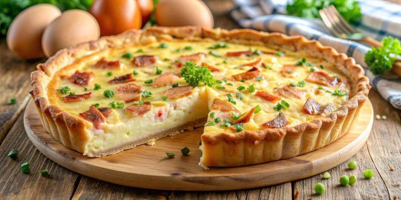 Quiche de arroz com bacon