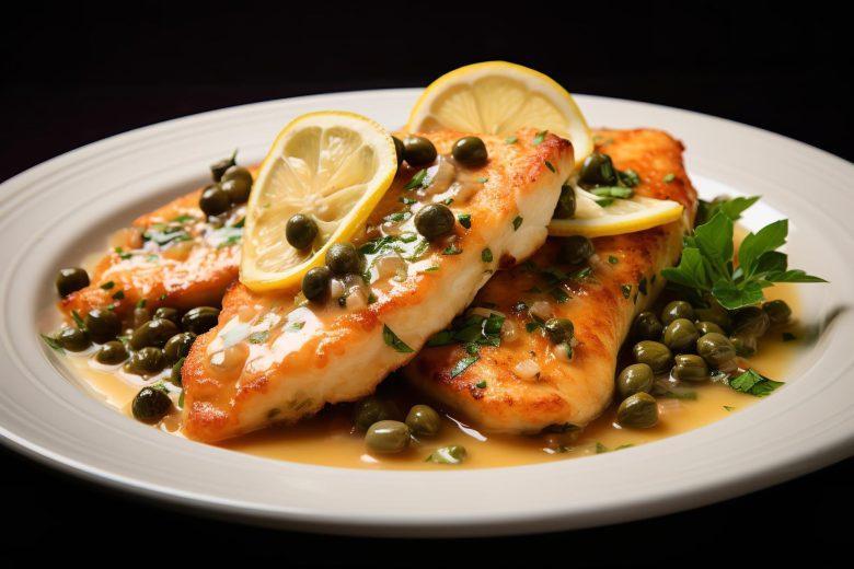 Filé de peixe com alcaparra
