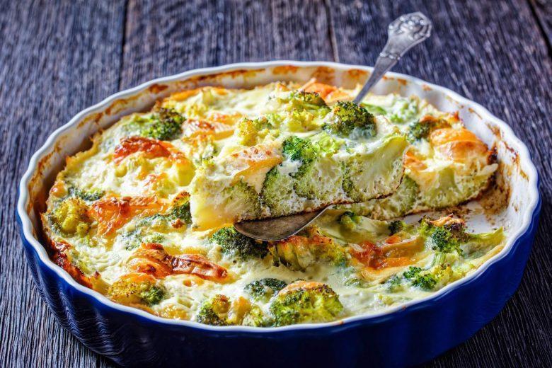 Quiche de presunto e brócolis