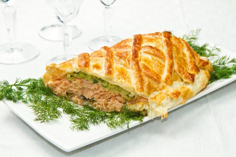 Salmão folhado
