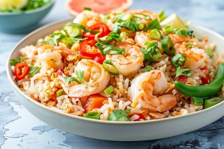 Arroz misto com camarão