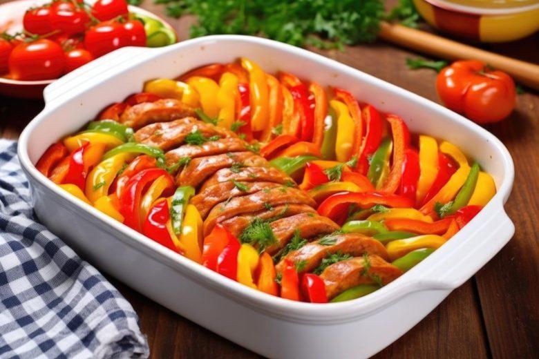 Linguiça assada com pimentão
