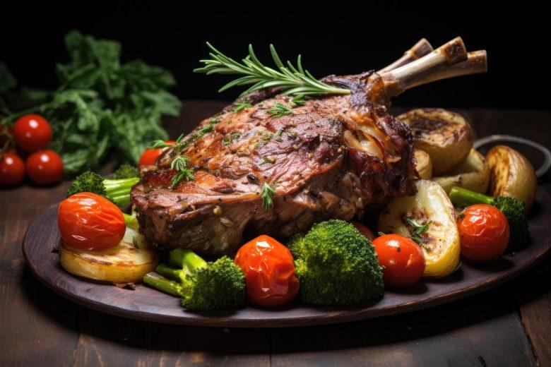 Pernil de carneiro com alho e limão