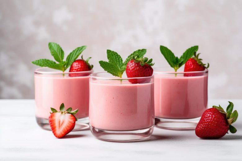 Mousse de morango instantânea