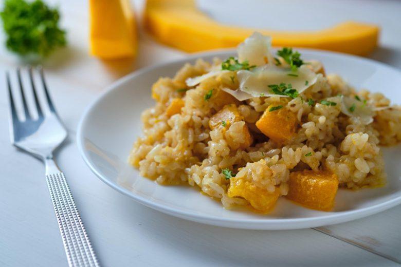 Risoto de abóbora com frango