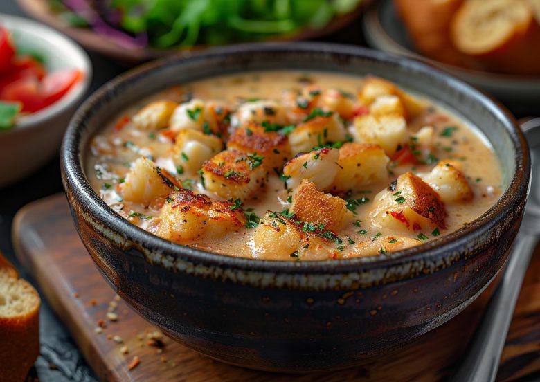 Sopa de abóbora com croutons
