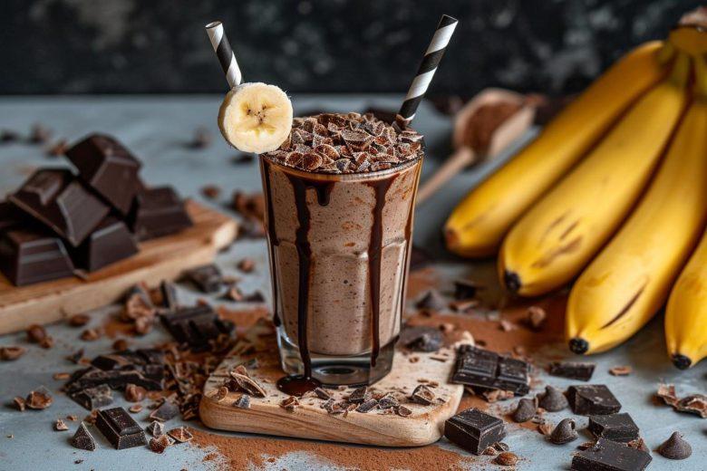 Chocolate batido com banana