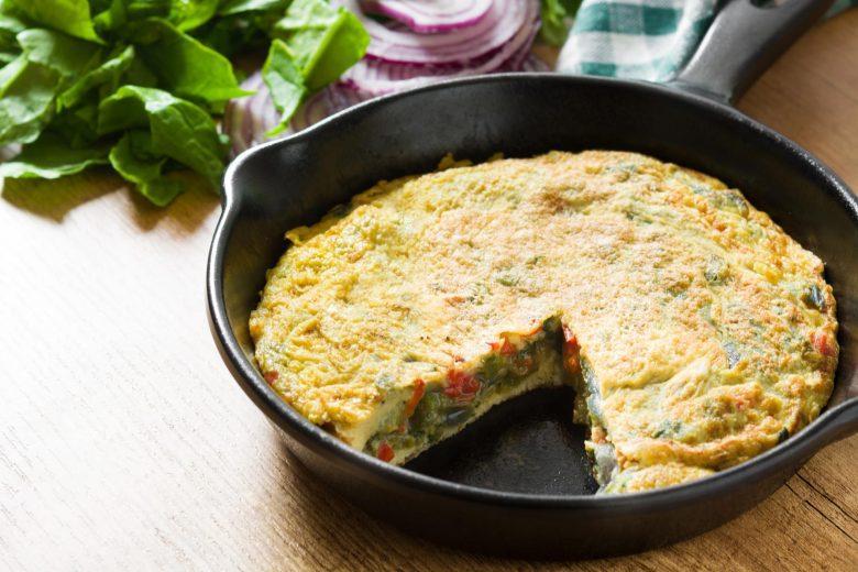Fritada de batata e espinafre