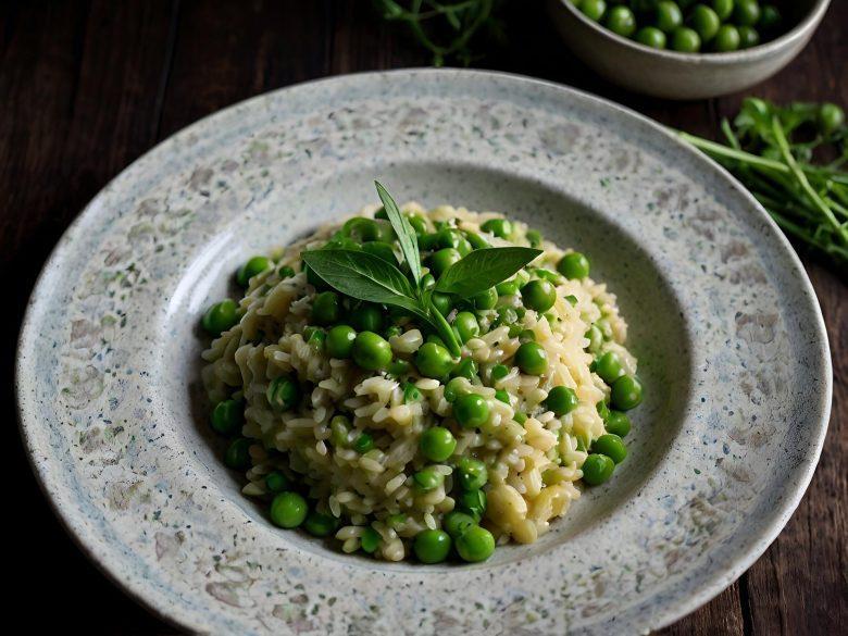 Risoto de ervilha e parmesão