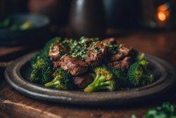 Carne com brócolis