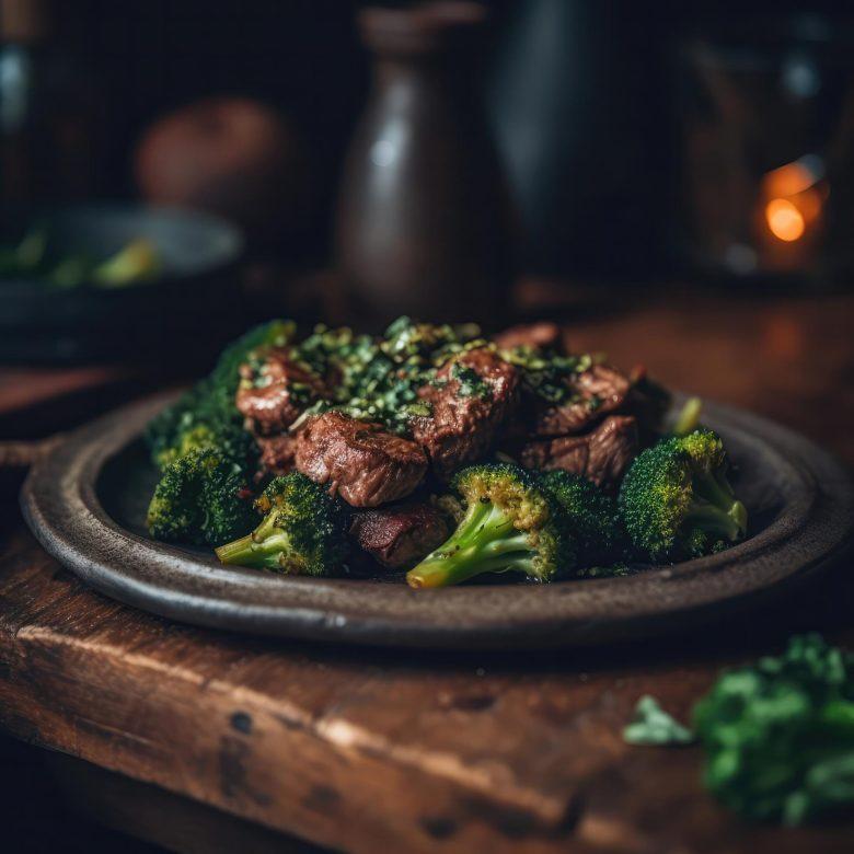 Carne com brócolis