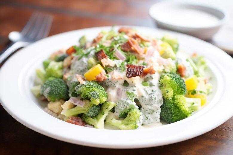 Salada de brócolis e couve flor com queijo