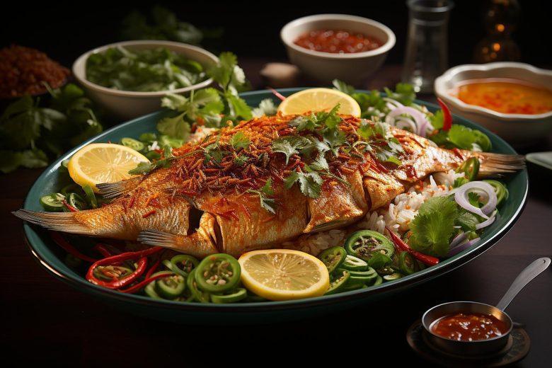 Peixe assado de ervas