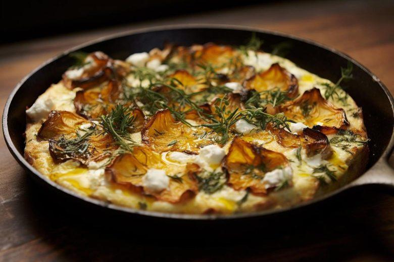 Fritada de cebola roxa e queijo provolone