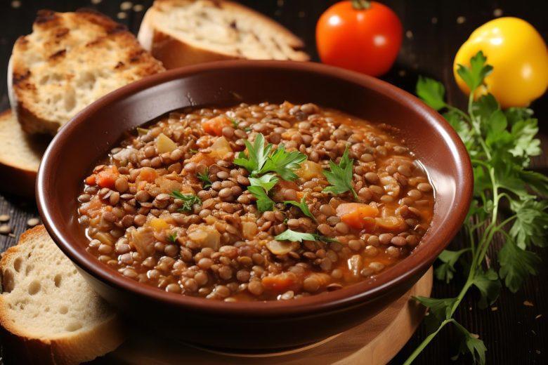 Sopa de lentilha com limão
