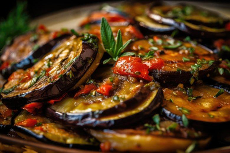 Berinjela com vinagrete ao forno