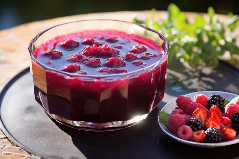 Sopa de frutas vermelhas