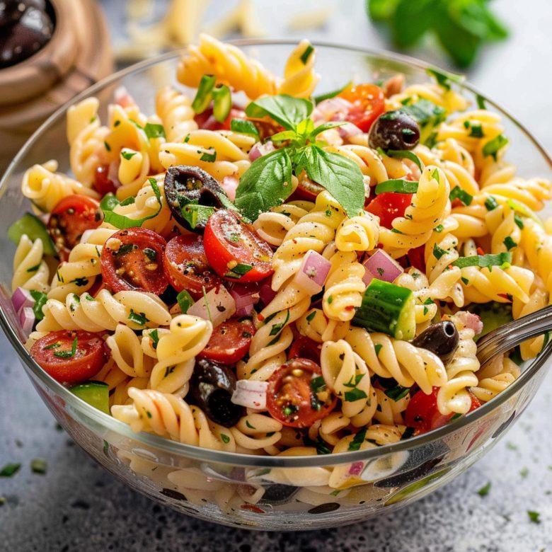 Salada sofisticada de macarrão