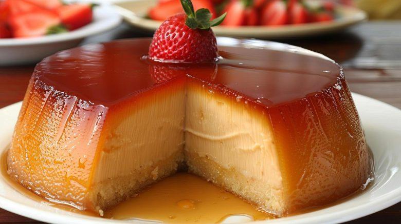 Pudim de pão saboroso
