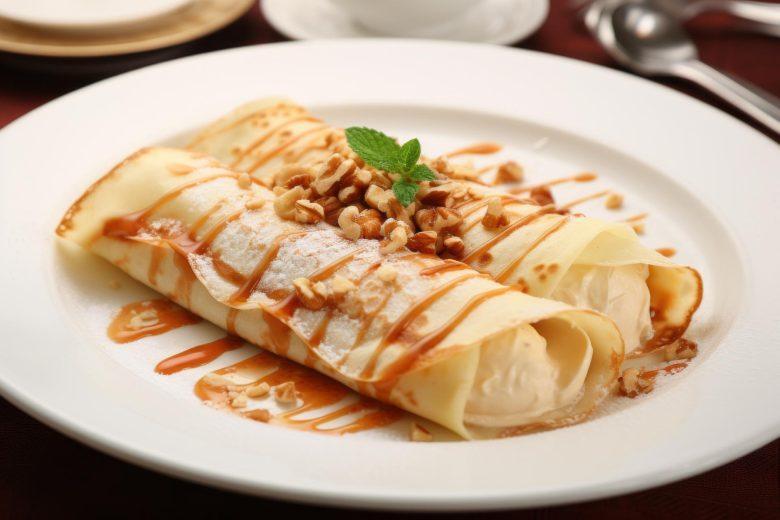 Crepe com licor de laranja