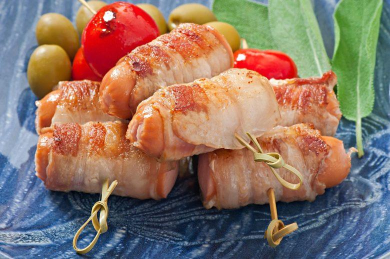 Salsicha com bacon