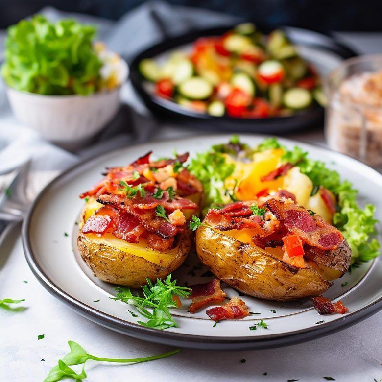 Batata recheada com carne recheada
