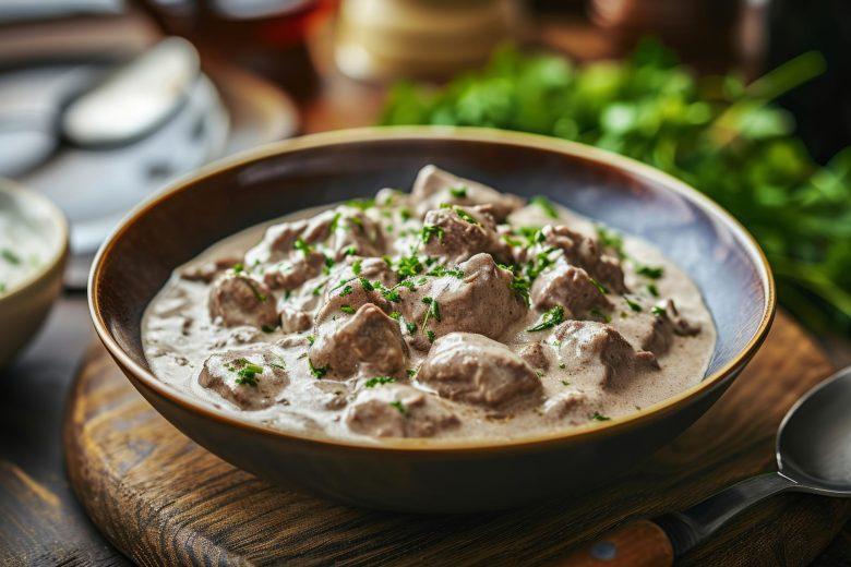 Estrogonofe de carne na panela de pressão