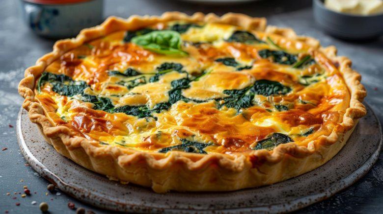 Quiche de espinafre e mussarela