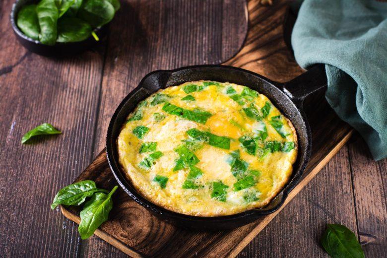 Omelete light de espinafre