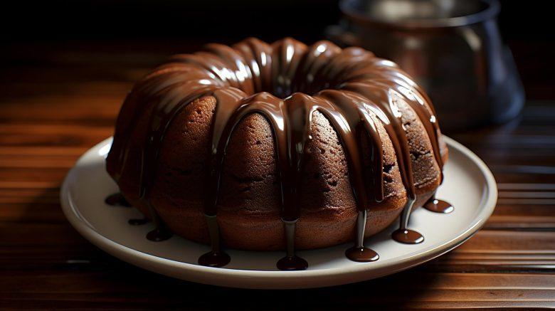 Bolo de chocolate com calda quente