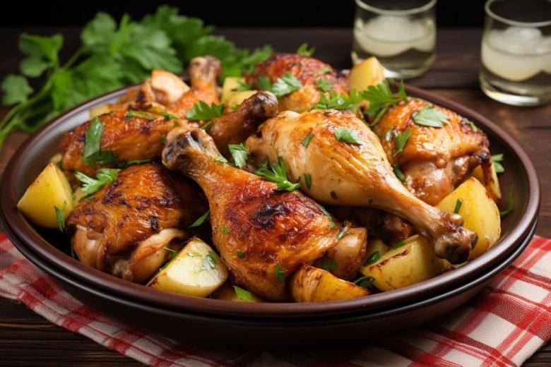 Frango aromático com batatas