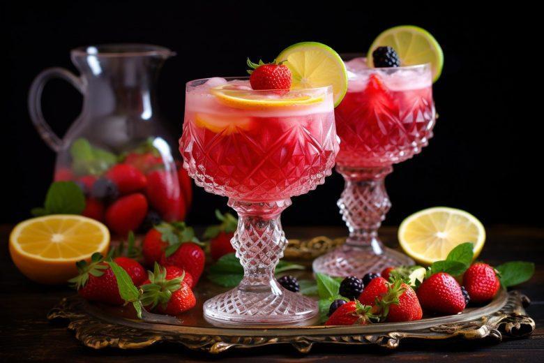 Drink de morango com pêssego