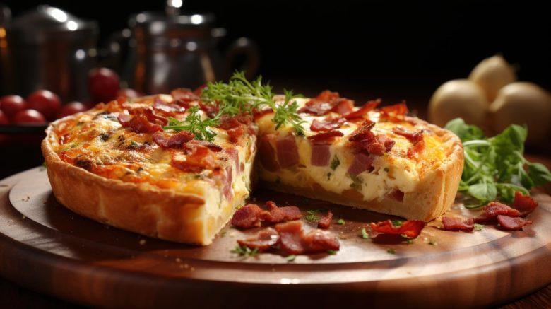 Quiche de gorgonzola e bacon