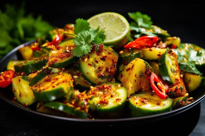 Salada de hortelã e abobrinhas