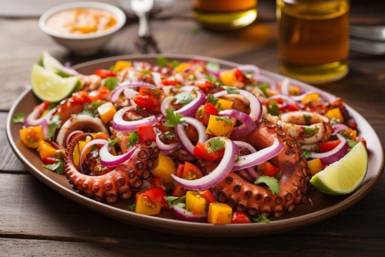 Salada de polvo ao vinagrete