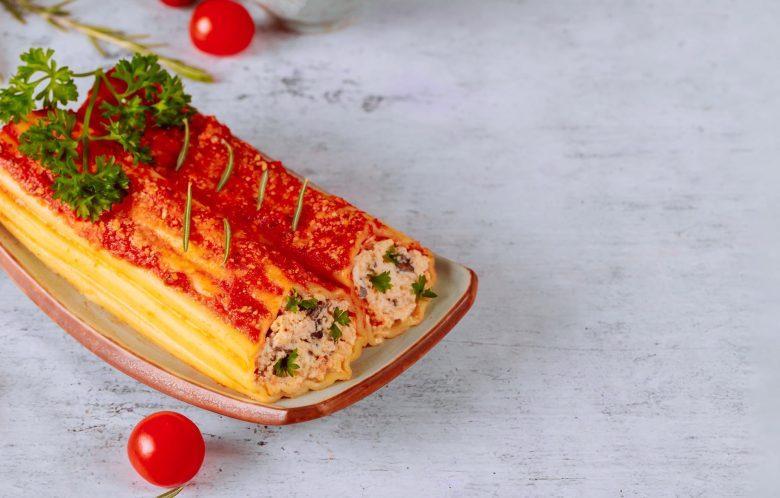 Canelone de frango saboroso