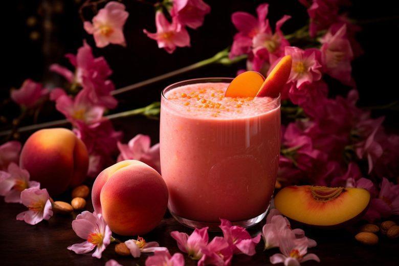 Vitamina de pêssego e baunilha