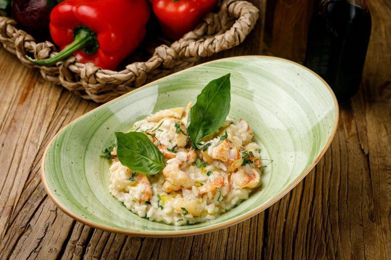 Risoto rápido de camarão