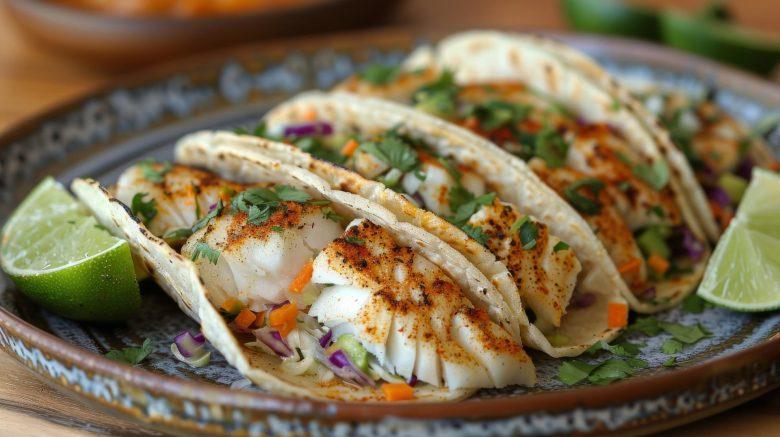 Taco de pargo com salada coleslaw