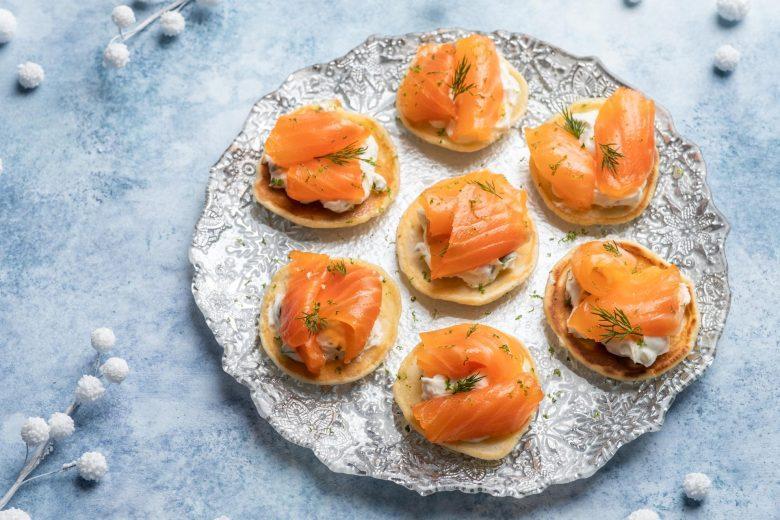 Blini de salmão defumado