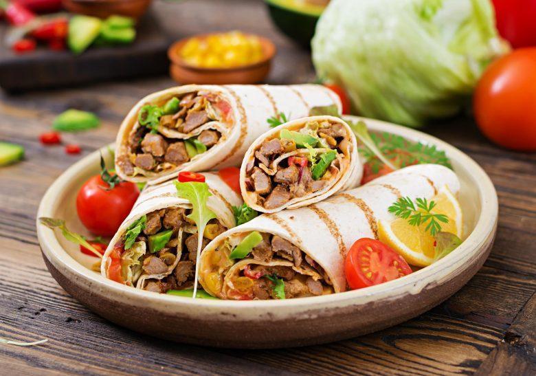 Burrito de cordeiro e linguiça