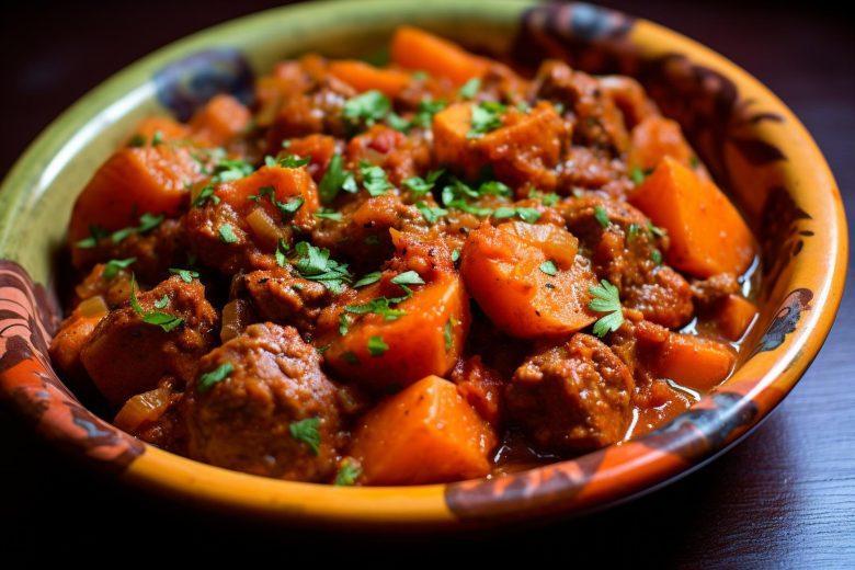 Carne cozida com abóbora